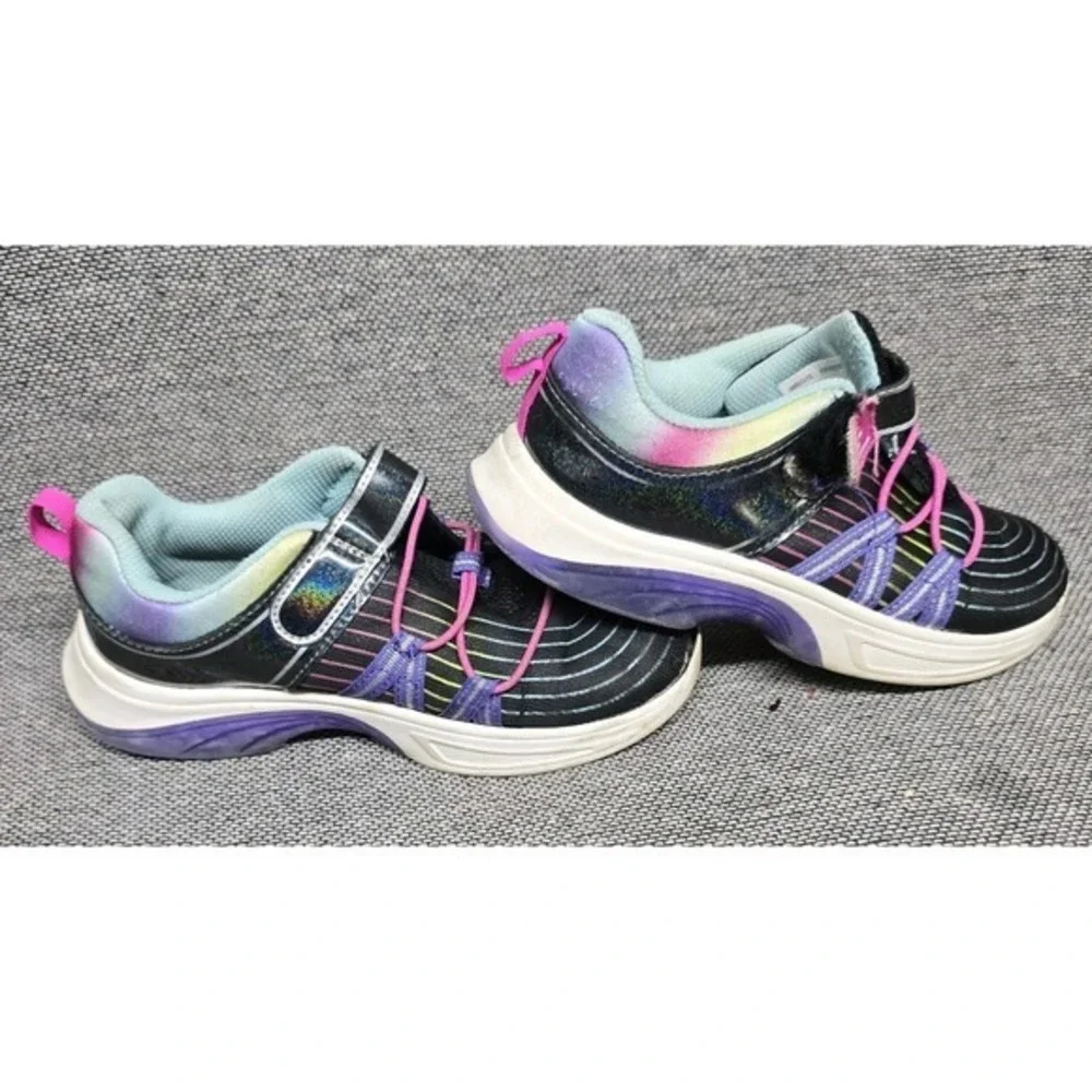 Girls Sneakers,‎ Youth Size 1, Rainbow Shoes, Holographic, Iridescent, Athletic